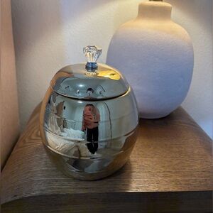 Gold Decorative Jar with Crystal Knob